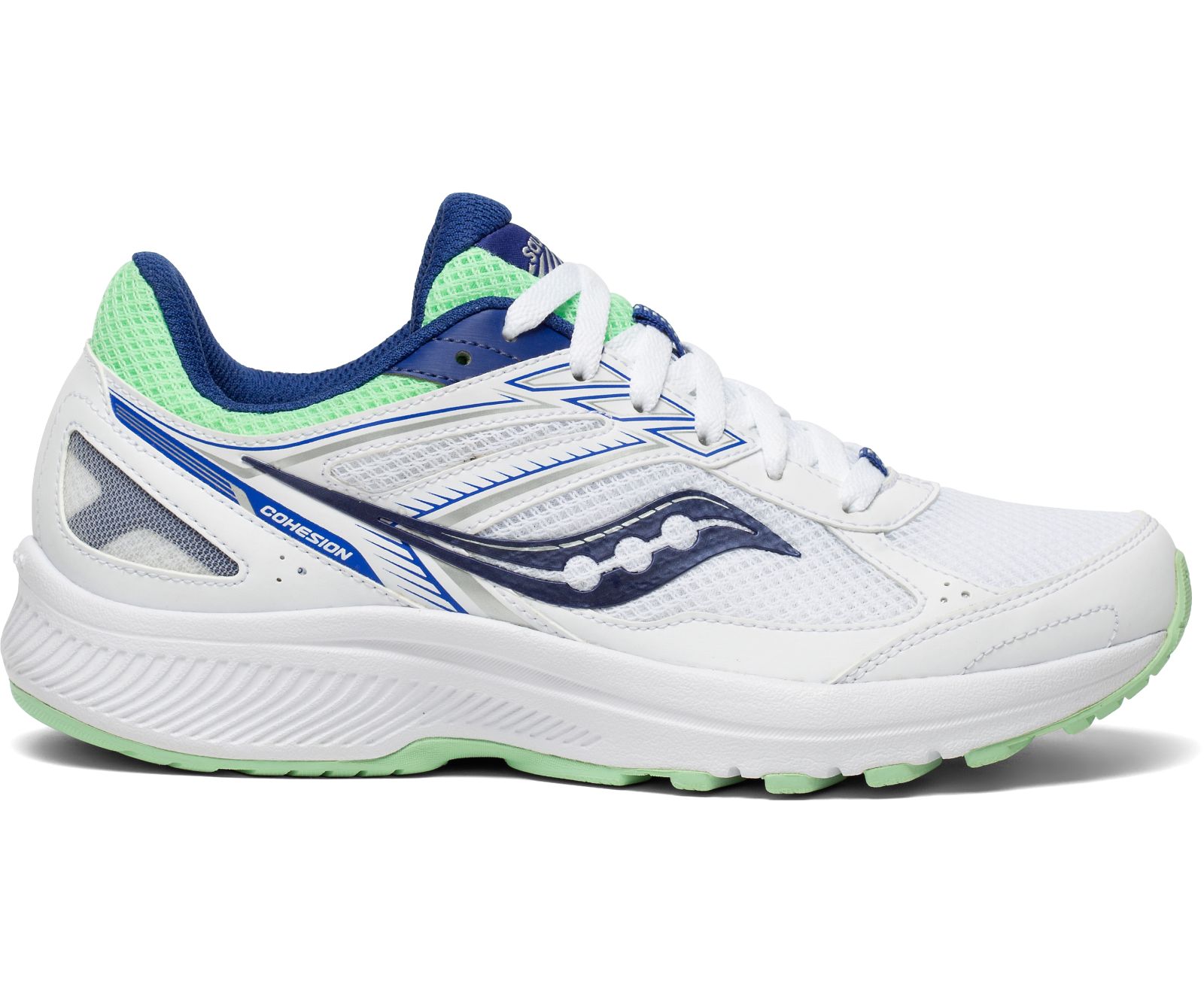 Saucony Cohesion 14 Women\'s Running Shoes White / Navy / Mint | Canada 098ZUTG